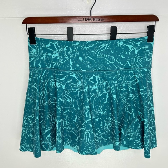 Athleta Ace Printed Tennis Skort 15.5" Size‎ 1X Teal Active Pockets Pickelball - Picture 2 of 14